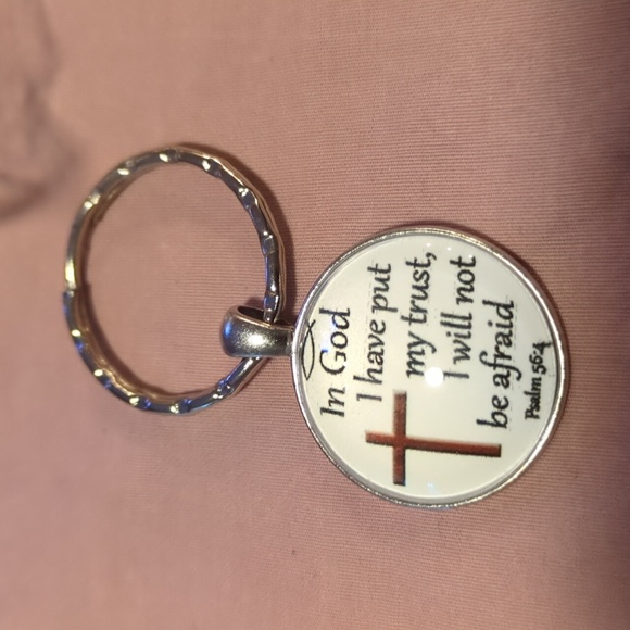 3 bright color Biblical God 1" round keychains great for Gifting nwot - Picture 3 of 5